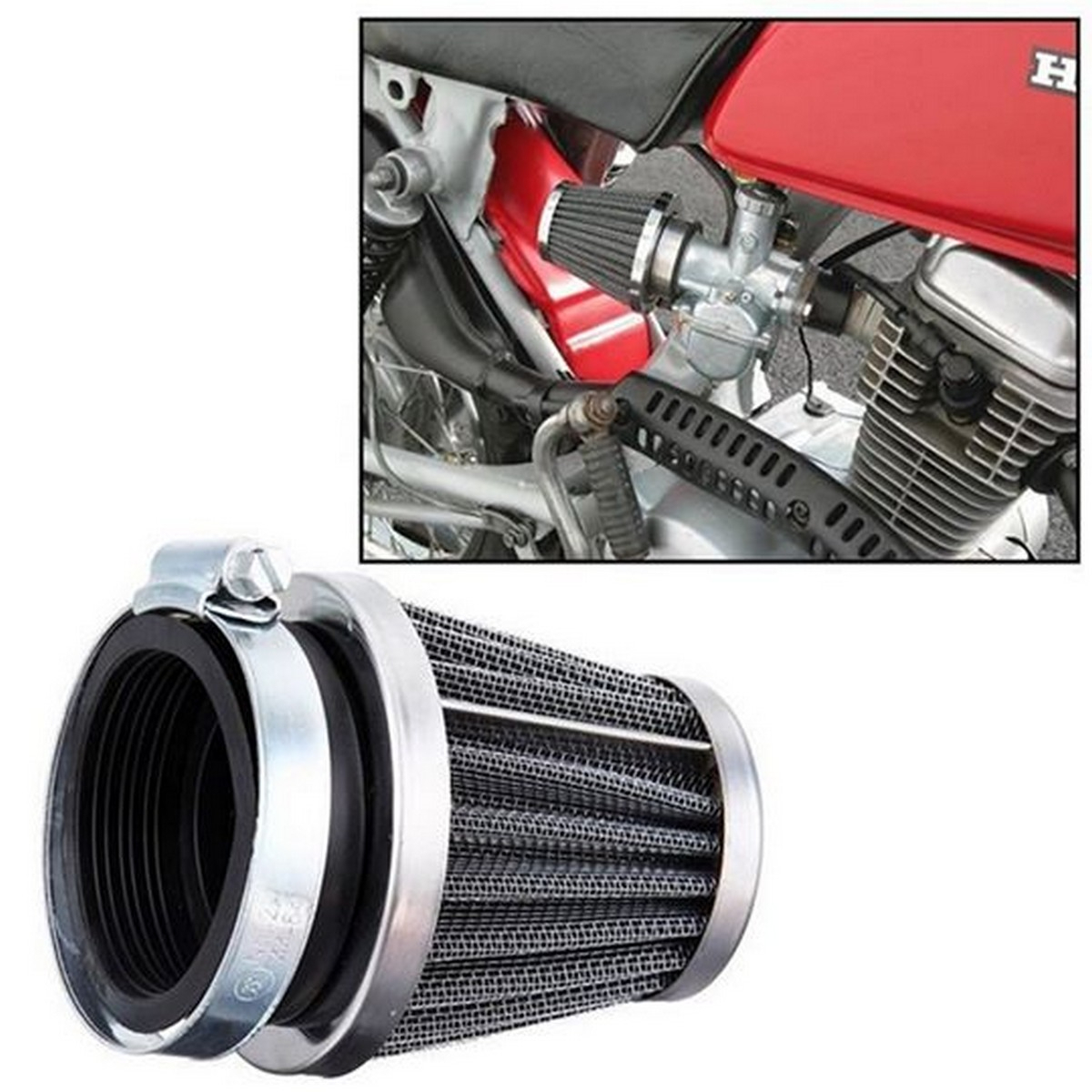 Fancy Modified Air Filter for 70cc Motorcycles | High-Performance Motorcycle Engine Air Intake Filter | Durable Bike Air Filter for Improved Engine Efficiency, Power & Fuel Performance