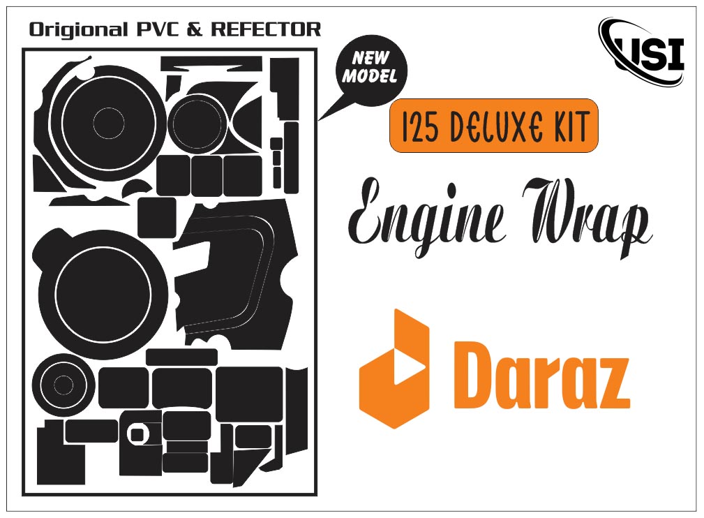 Sticker Engine Kit For Self Start CG 125 New Model Sticker Kit Waterproof Matt Black