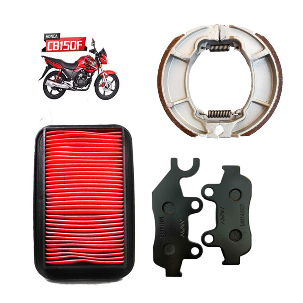 Pack of 3 - BRAKE SHOE, DISC PAD & AIR FILTER FOR HONDA CB150F