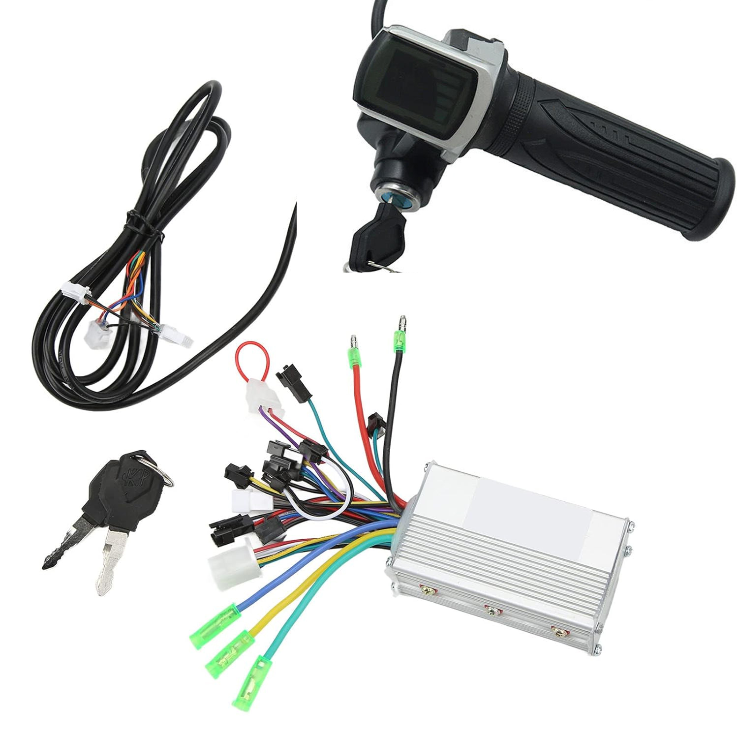 36V 48V 350W 18A E-Bike Brushless Motor Drive Controller LCD Speed Display Full Function Electric Bicycle Scooter Repair Kit