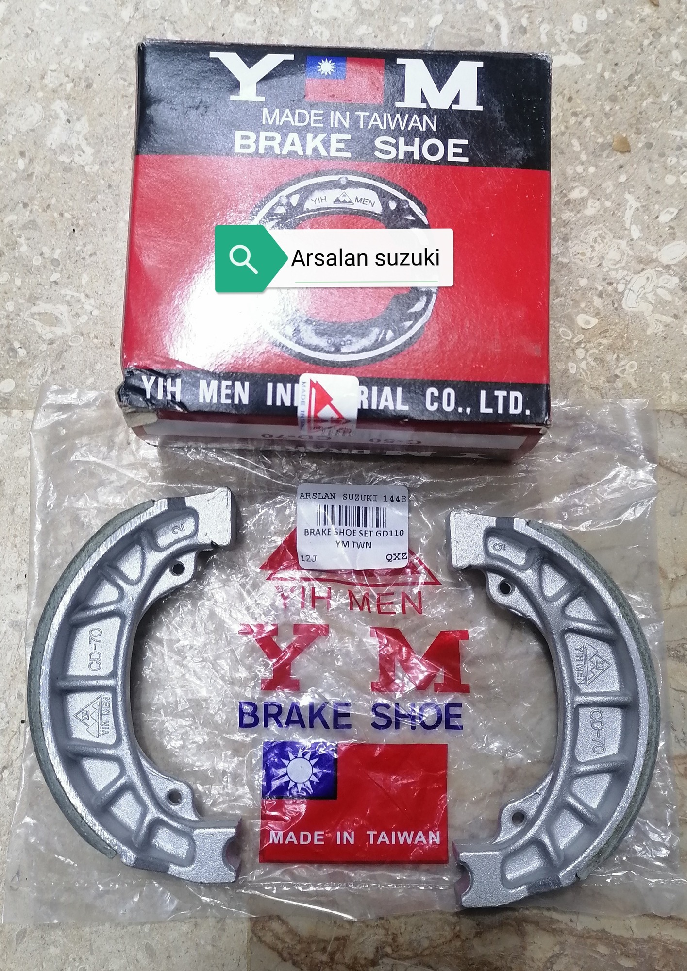 BRAKE SHOE SET GD110 SUZUKI YM ORIGNAL