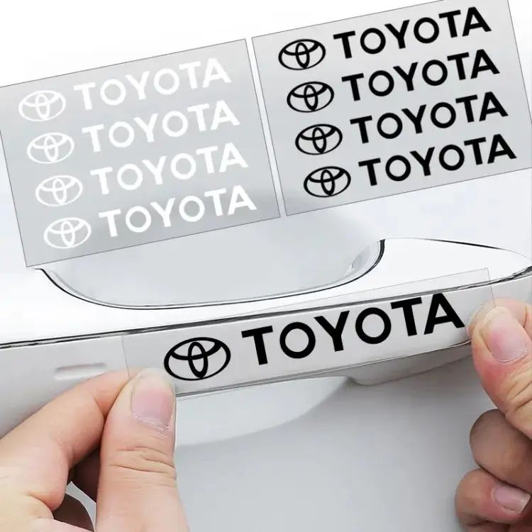 4Pcs (Black) Toyota Car door Handles Stickers, Car Styling Accessories, Vinyl Decal Stickers