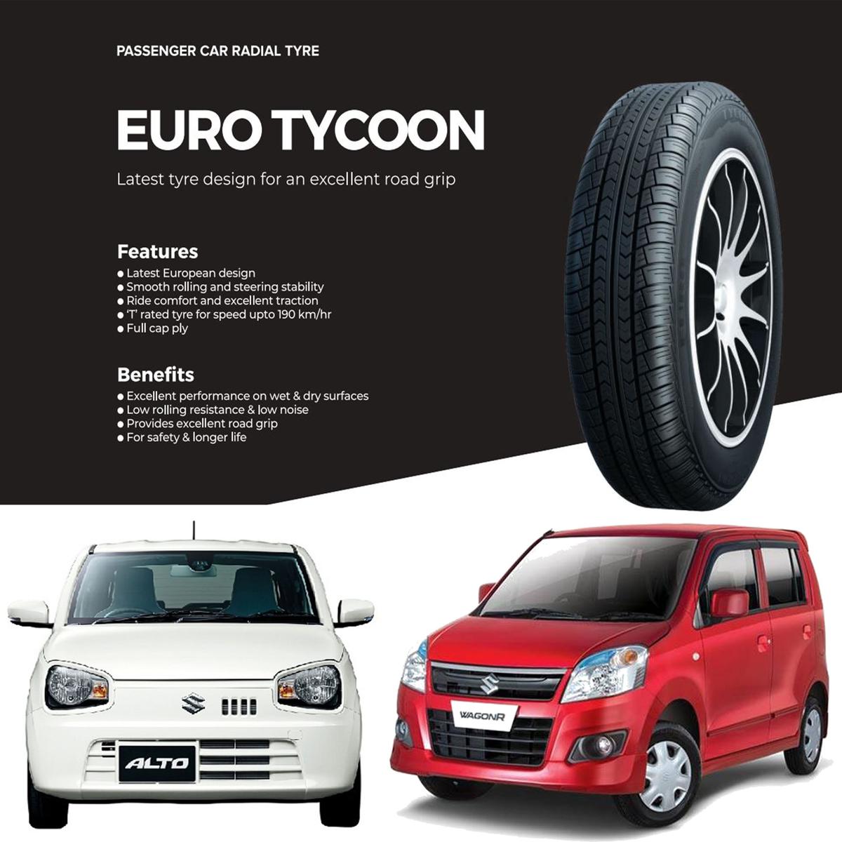 GTR EURO TYCOON | 145/80R13 | 165/65R14 | 175/70R13 | Made In Pakistan ( 1 Tyre Price )