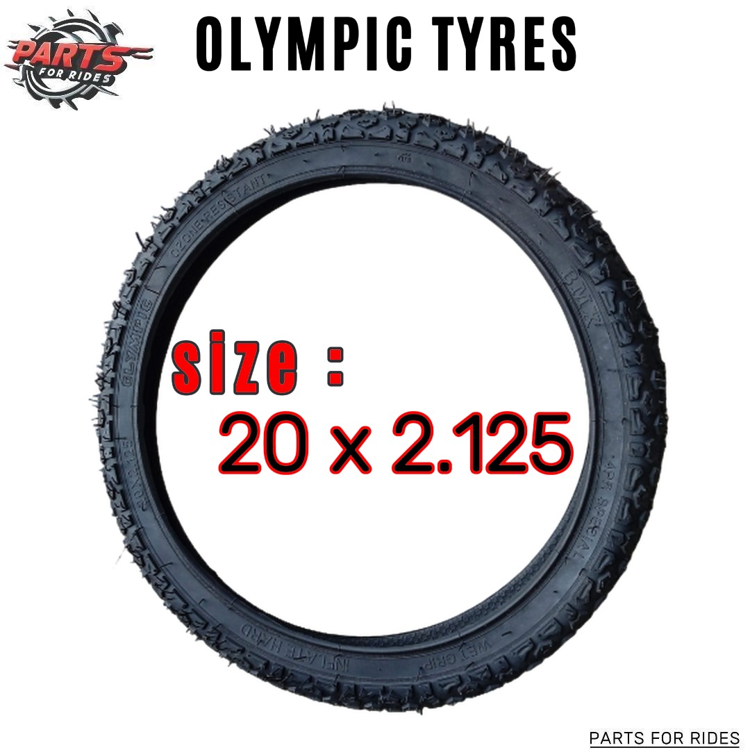 Cycle Tyre 20 inch Bicycle Cycle Mountain Bike Tire Black - 20 X 2.125 Tire Outer & Inner olympic tire and tube | PARTS FOR RIDES