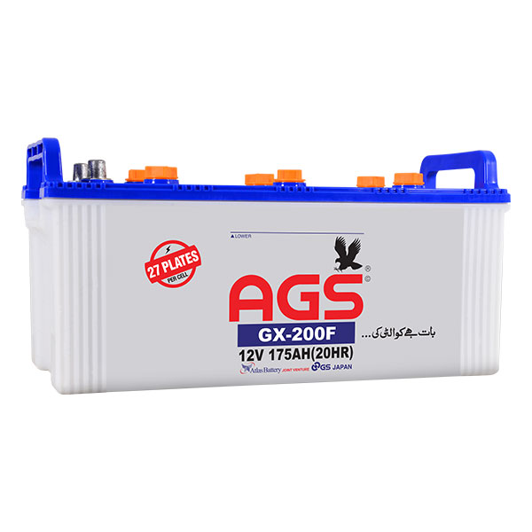 AGS GX 200 F Battery – 175Ah – 27 Plate – N190Z Heavy Duty Dry Battery – For Trucks, Tractors, Loaders, UPS & Solar Systems