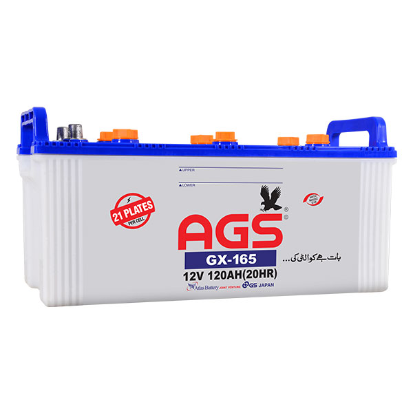 AGS GX 165 Battery – 120Ah – 21 Plate – Original Heavy Duty Dry Battery – For Cars, Jeeps, Vans, UPS & Solar Systems