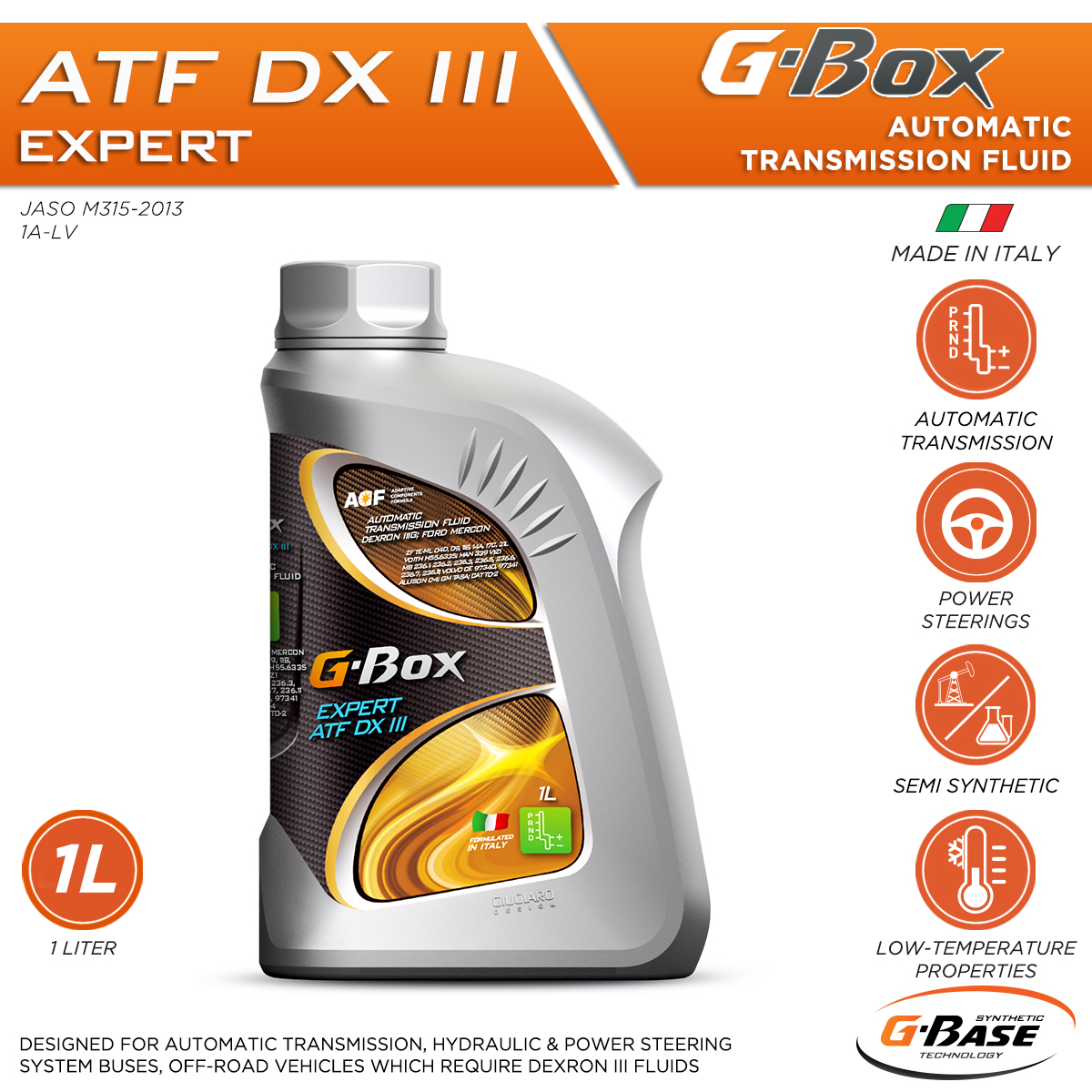 G-Box Expert ATF DX III Automatic Transmission Fluid 1 Liter, Gear Oil For Automatic Transmissions Motor Engine  Lubricant Automatic Gearbox Mobil 1L Designed For Auto Cars, Sedans, Cross Ov
