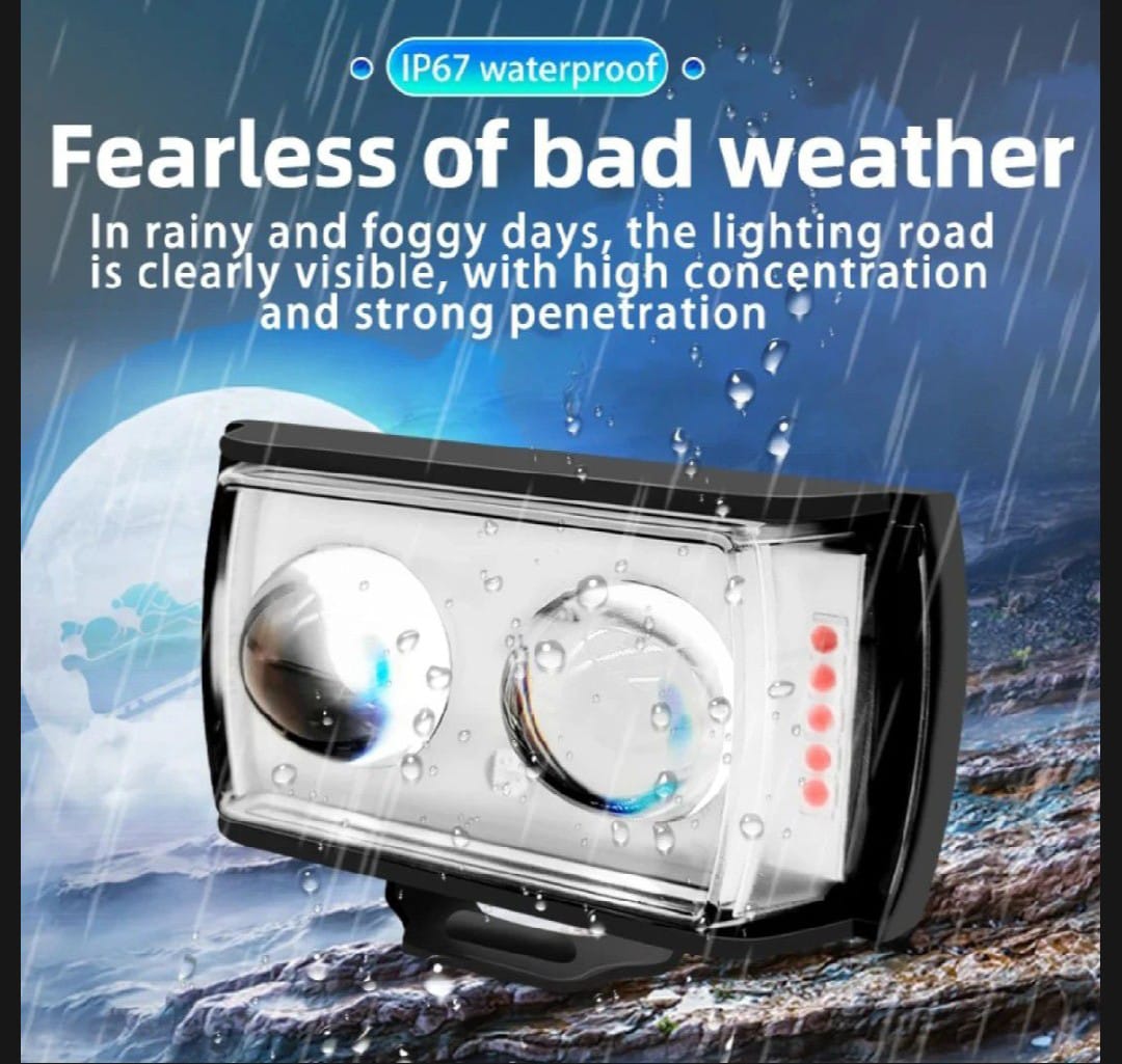 Motorcycle and cars led headlight fog light in 2 colours with flasher and red blue Led flasher for all bikes and all cars waterproof