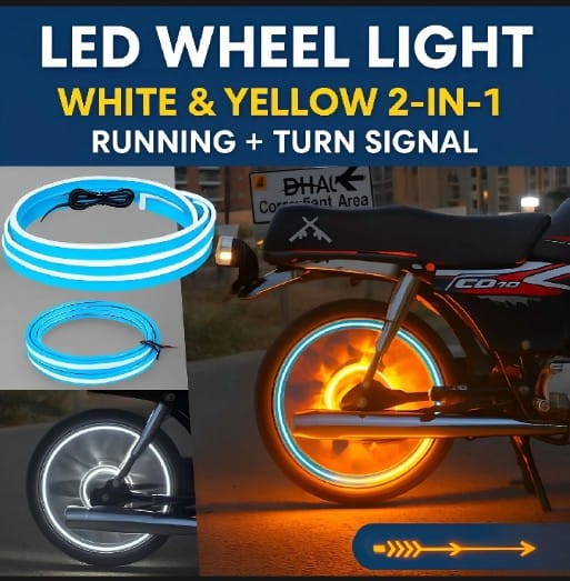 1 PC Trending Hub Universal Bike Strip Light –Dual Color Turn Signal(Yellow & White)-Product Description: Upgrade your bike’s style and safety with the Trending Hub Universal Bike