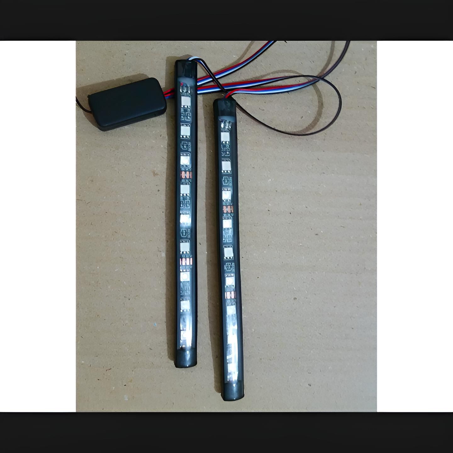 2Pcs RGB 17cm Silicon Flexible 9-LED Strip DRL Daytime Light / SMD LED Fancy Light (RGB) For Car Bumper And Bikes