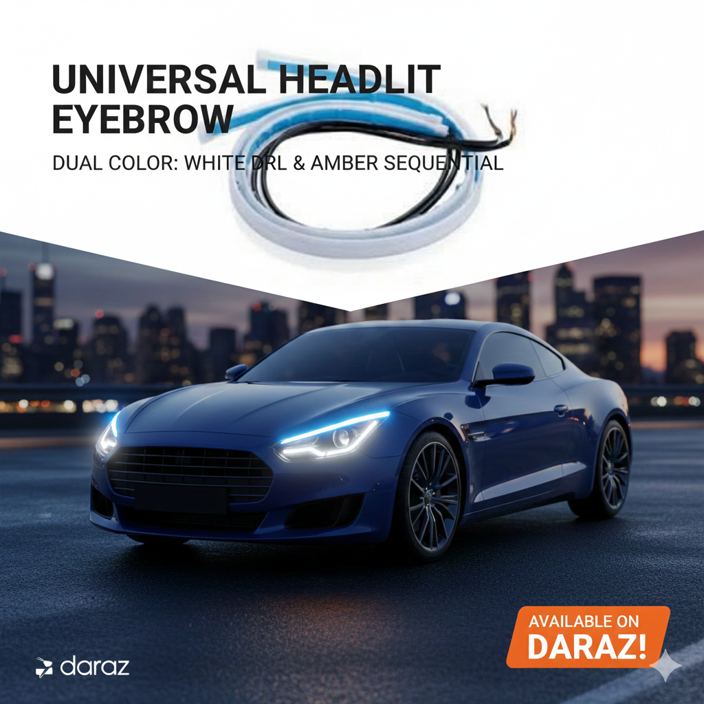 2PCS Universal Flexible 60cm Headlight DRL with Running Indicator / DRL Light for Car / Headlight for Car LED Universal / Running Lights for Cars / Flexible Strip Light DRL / Runni