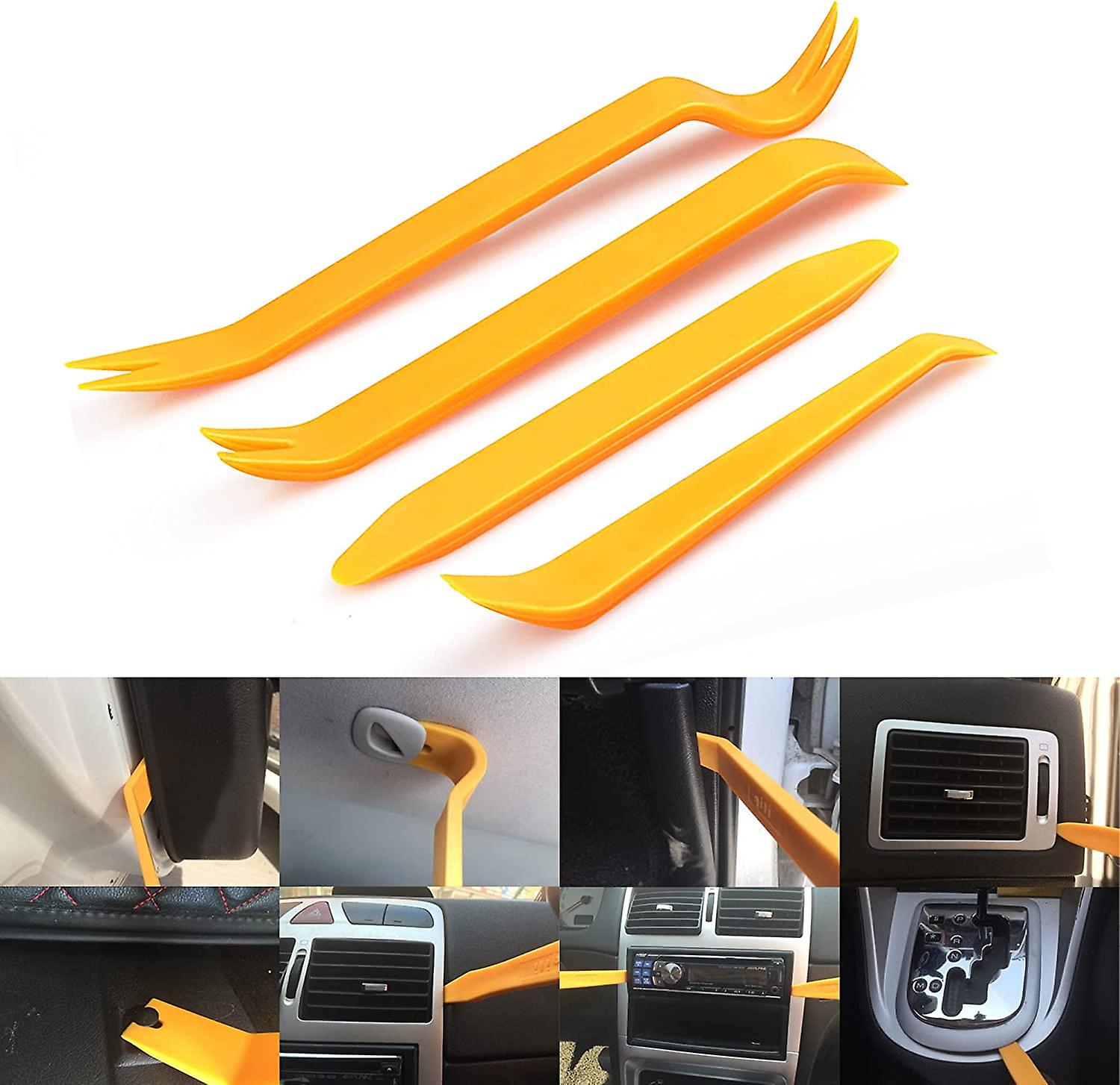 4PCs Car Door Trim Removal Tool Pry Panel Auto practical Plastic orange new