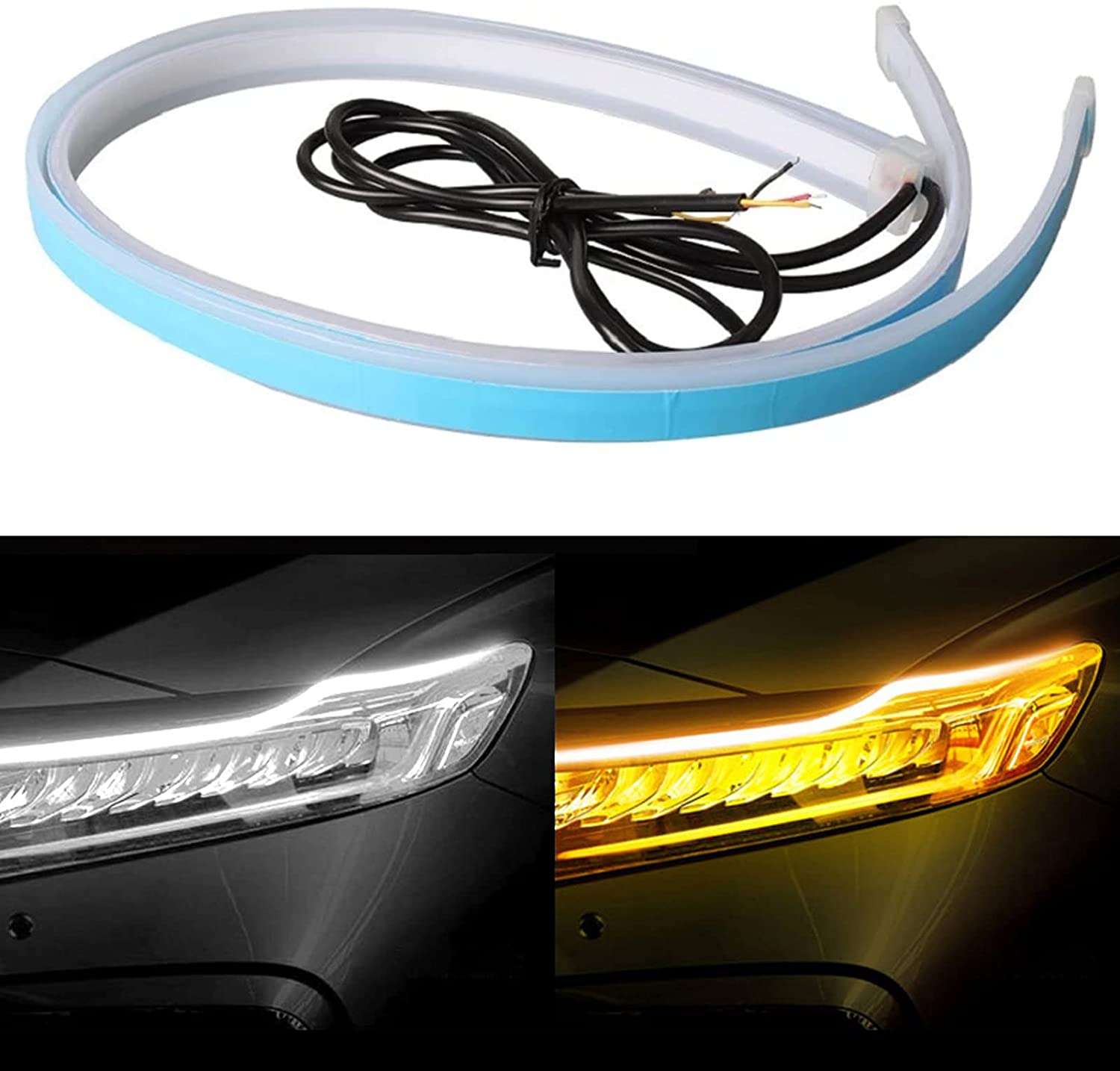 Car Universal Audi Style Flexible Headlight DRL - 2 Pieces