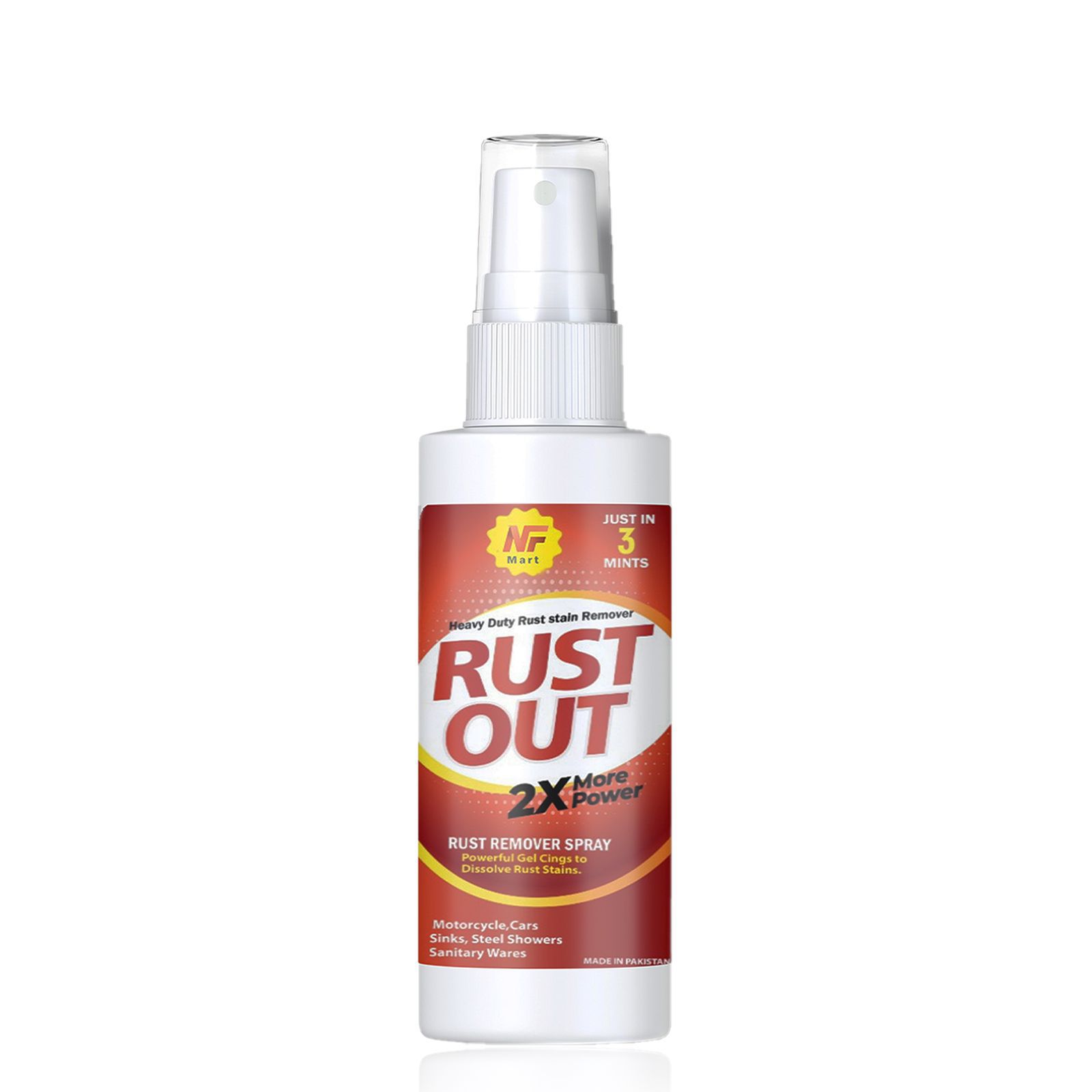 Instant Rust Remover Spray (Upgraded) Rust Cleaner for All Automotive (Bike, Car) all spare parts RUST OUT 120ml