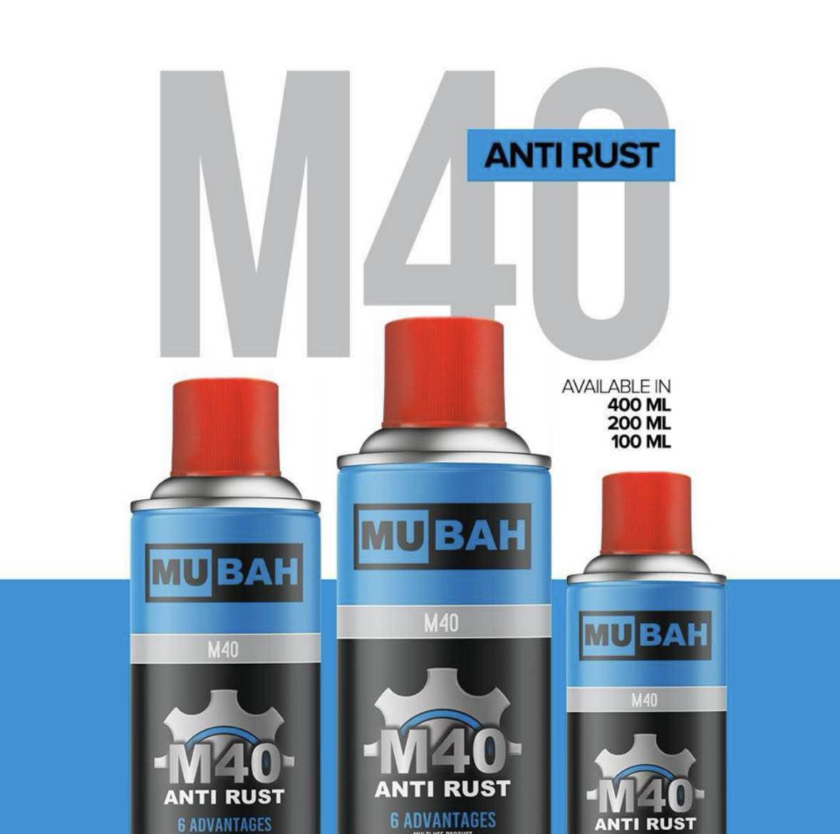 Mubah M40 (Premium) Rust Remover Spray For Bike, Cars & Auto Spare parts M40 WD40 400ml