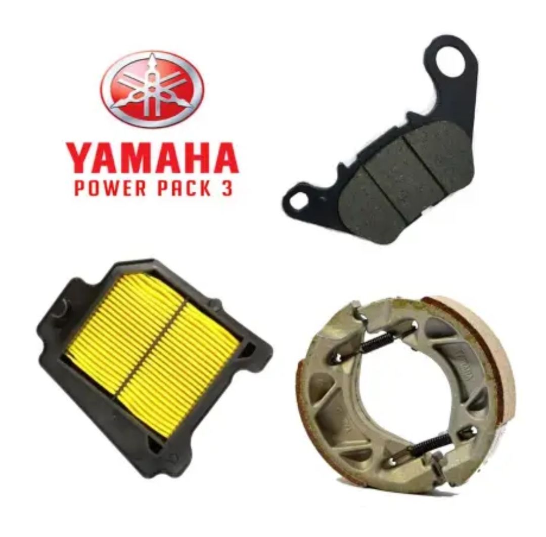 PACK OF 3- YBR BRAKE SHOE,AIRFILTER, FRONT DISK PADS, YBR / YBRG,YBZ