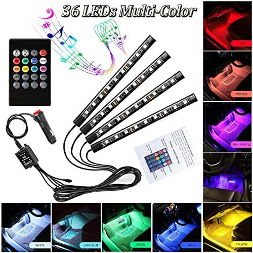 Rgb Light For Bike / Cars Led Light For Bike / Cars Remote Light For Bike / Cars Atmosphere Decoration Lights Remote Control 48 LEDs RGB Music Control Lights Music Control Lights R