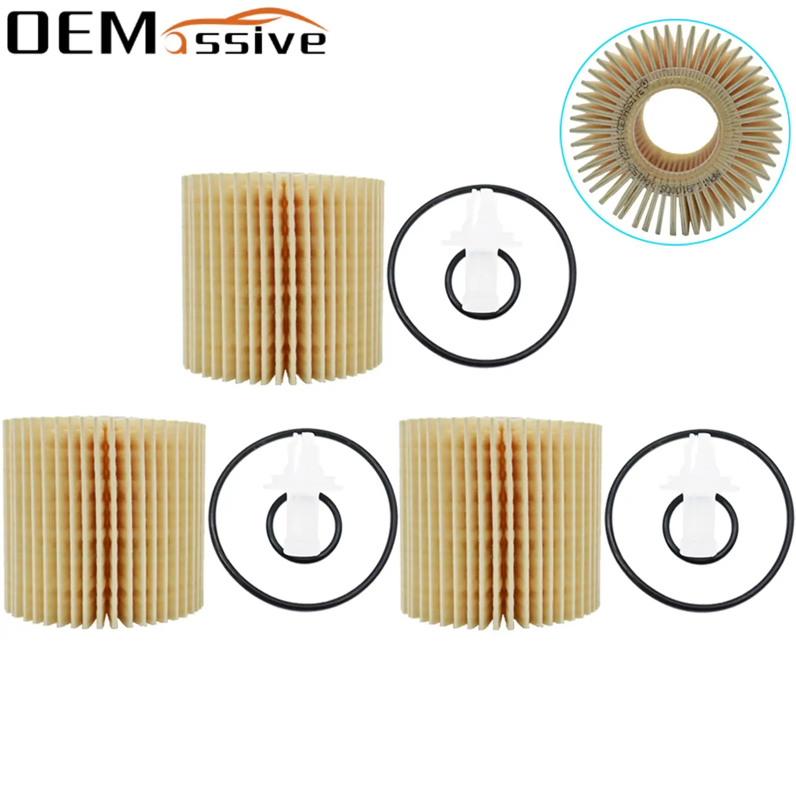3X Oil Filter For Toyota Corolla E150 E180 1ND-TV 1364CC 1.4L 2006 2007 2008 2009 2010 2011 2012 2013 2014 2015 2016 2017 - 2019