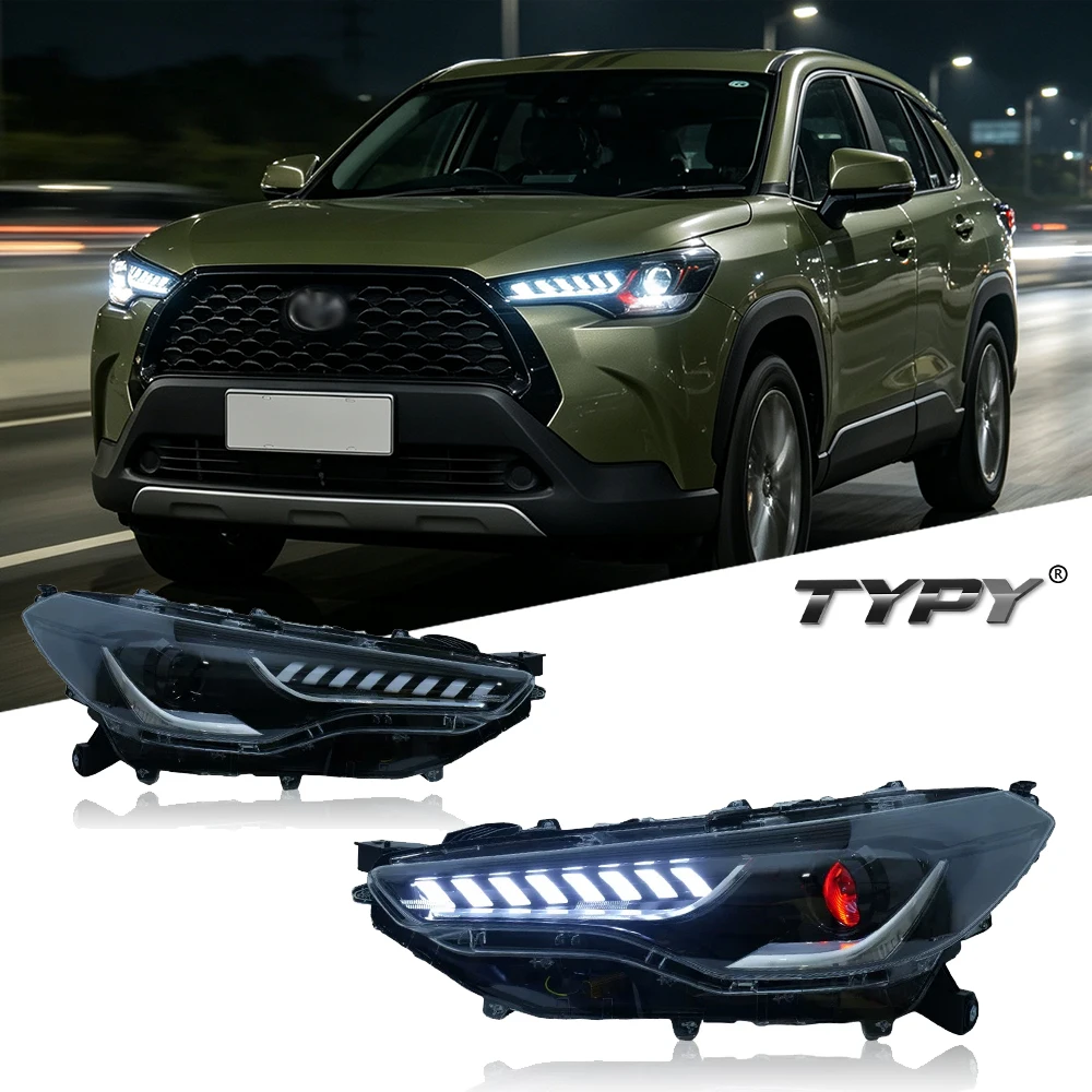 Plug and Play Car For Toyota Corolla Cross Headlight 2022-2024 Upgrade Modified to New DRL Dynamic Turn Signal LED Headlight