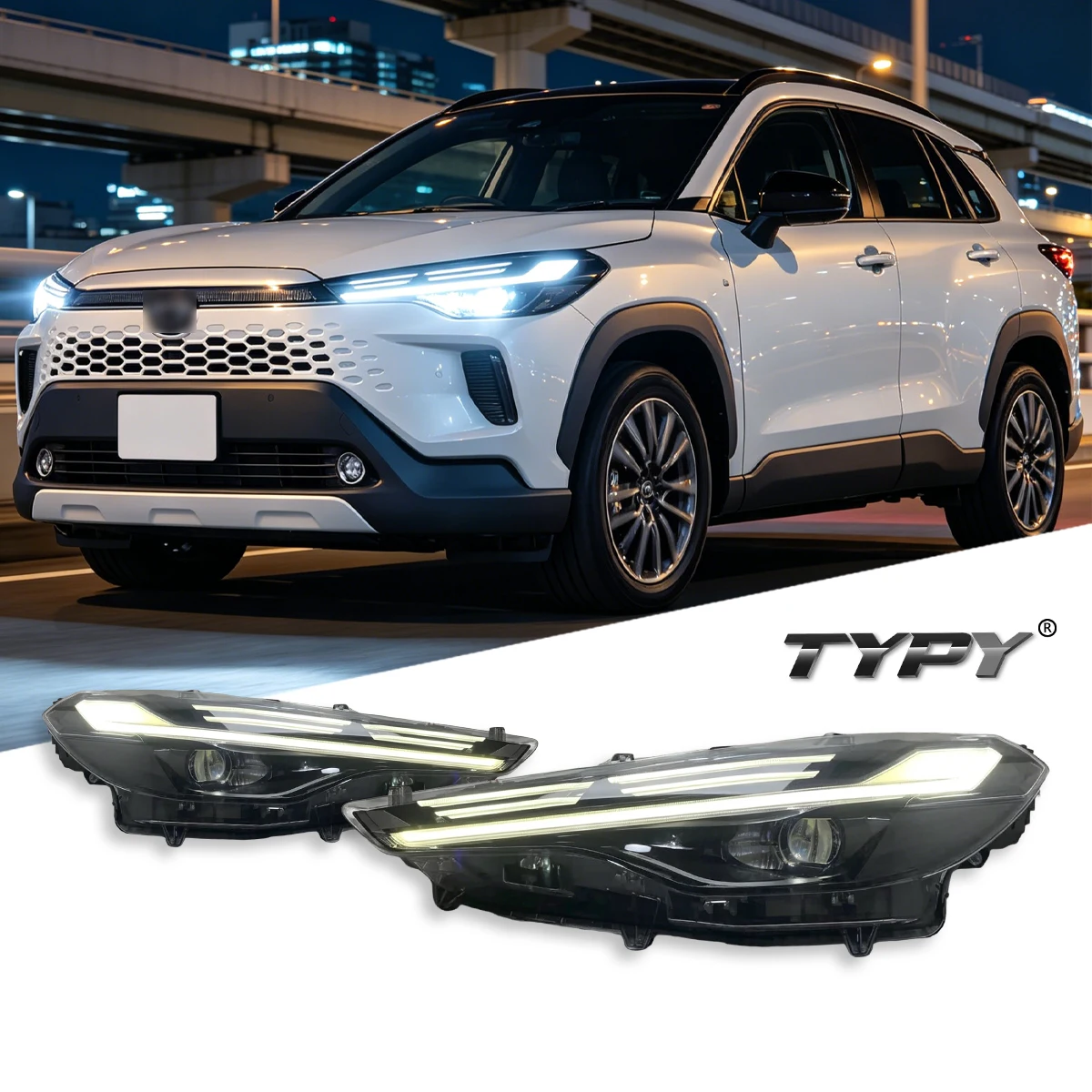TYPY Car Light For 2022-2025 Toyota Corolla Cross Headlight Upgrade Modified to New DRL Dynamic Turn Signal LED Headlight