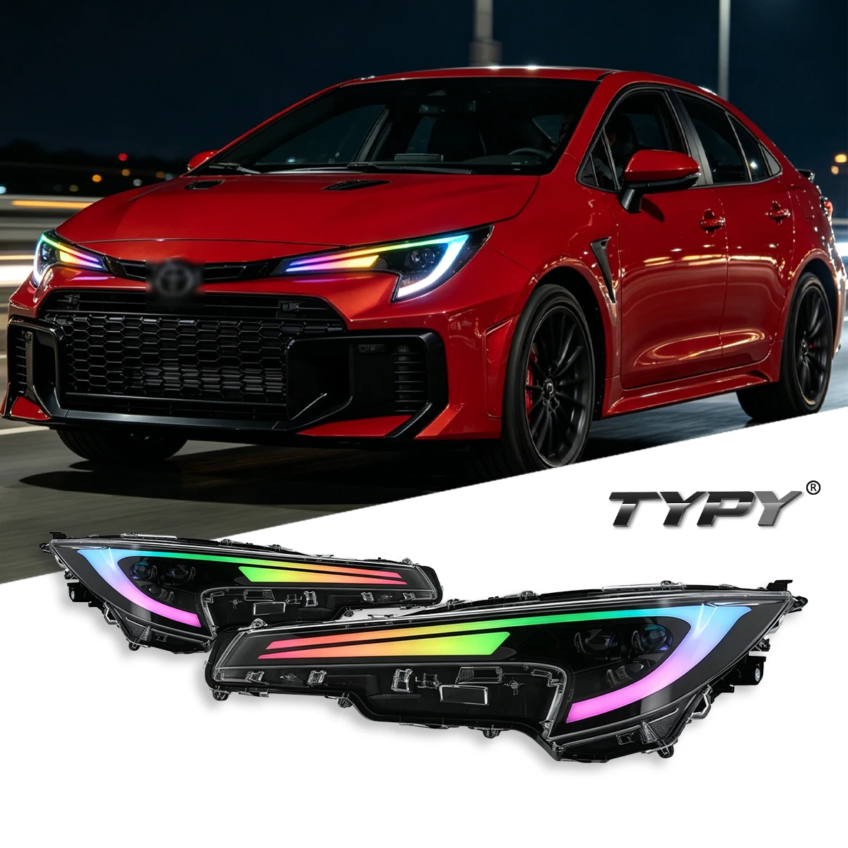 TYPY Car For Toyota Corolla Headlight RGB 2020-2025 Upgrade Modified New DRL Dynamic Turn Signal LED Headlight Auto Accessories