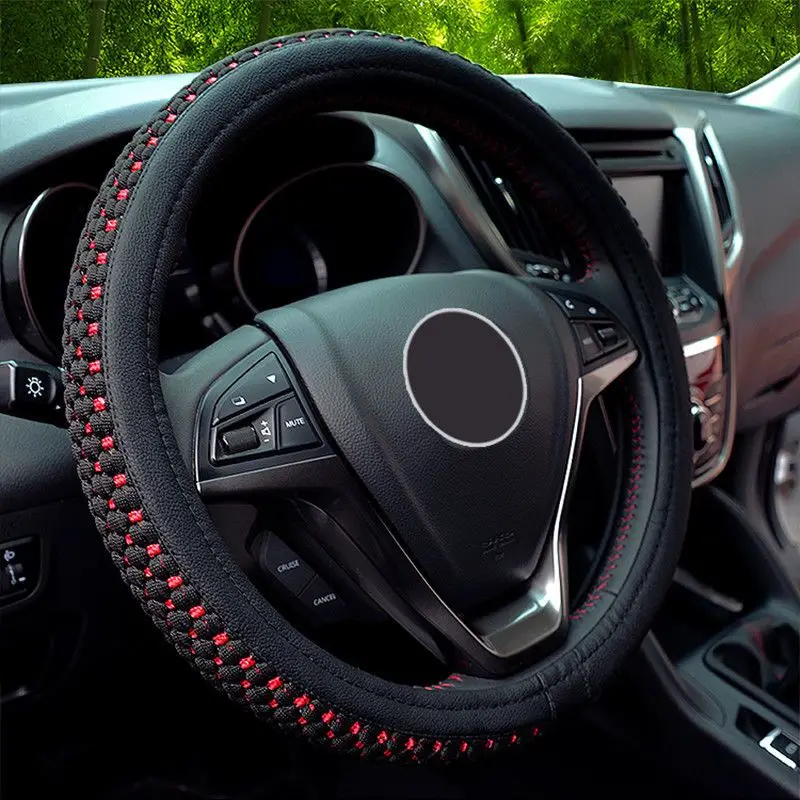 Universal Ice Silk Steering Wheel Cover for  CRV BYD Qin Song plus DMI Anti-Slip Car Handle Cover Four Seasons Universal